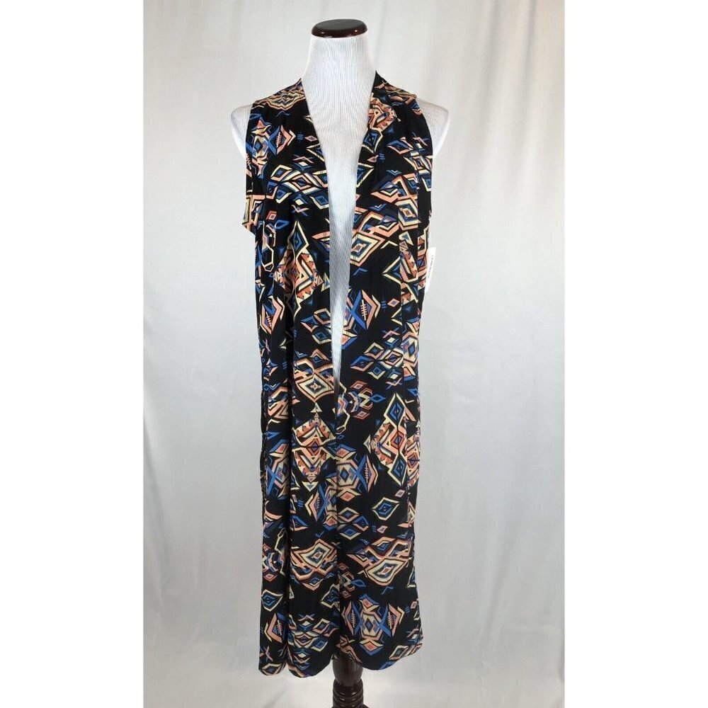Lularoe Joy Duster Vest Southwestern Aztec Pattern Medium NWT
